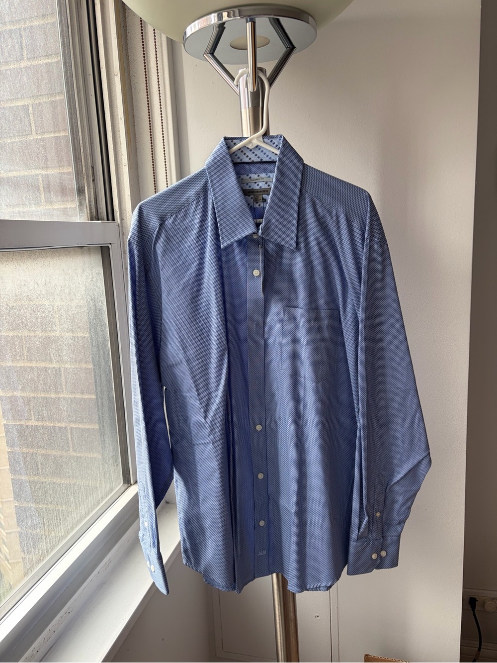 Johnston & Murphy Men's Patterned Blue button down Shirt XL
